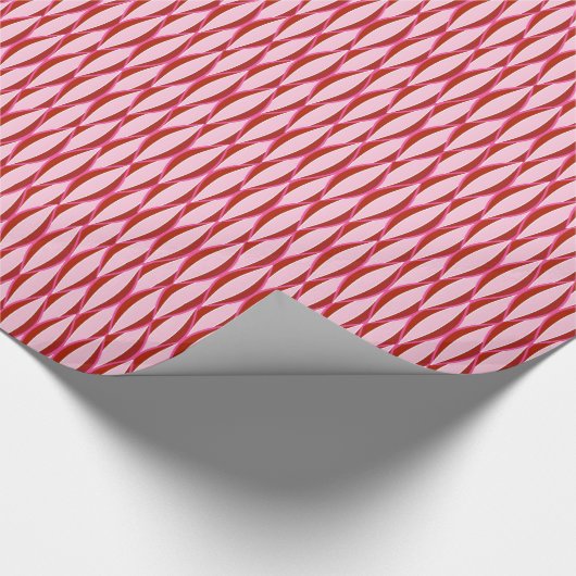 Ribbon Print Mitte des Jahrhunderts - Rosa und Bor Geschenkpapier (Ecke)