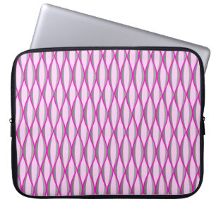 Ribbon-Print Mitte des Jahrhunderts - rosa und gra Laptopschutzhülle