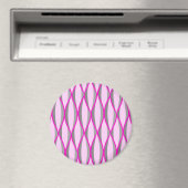 Ribbon-Print Mitte des Jahrhunderts - rosa und gra Magnet (In Situ (Geschirrspüler))