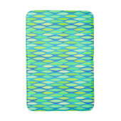 Ribbon Print Mitte des Jahrhunderts - türkis und L Badematte (Vorderseite Vertikal)