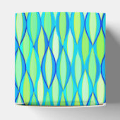 Ribbon Print Mitte des Jahrhunderts - türkis und L Geschenkschachtel (Oben)