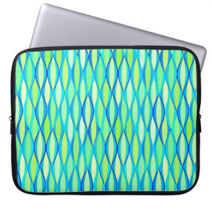 Ribbon Print Mitte des Jahrhunderts - türkis und L Laptopschutzhülle