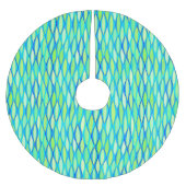 Ribbon Print Mitte des Jahrhunderts - türkis und L Polyester Weihnachtsbaumdecke (Vorderseite)