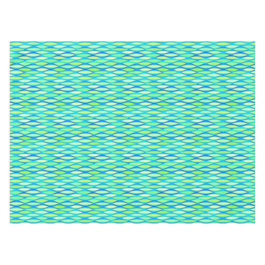 Ribbon Print Mitte des Jahrhunderts - türkis und L Tischdecke (Vorderseite (Horizontal))