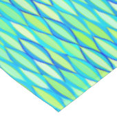 Ribbon Print Mitte des Jahrhunderts - türkis und L Tischdecke (Schrägansicht)