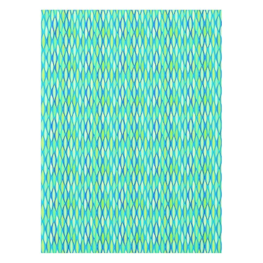 Ribbon Print Mitte des Jahrhunderts - türkis und L Tischdecke (Vorderseite)