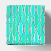 Ribbon Print Mitte des Jahrhunderts - türkisfarben Geschenkschachtel (Oben)