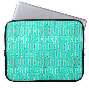 Ribbon Print Mitte des Jahrhunderts - türkisfarben Laptopschutzhülle