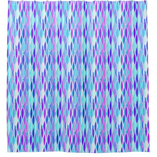 Ribbon Print Mitte des Jahrhunderts - violett und Duschvorhang (Vorderseite)