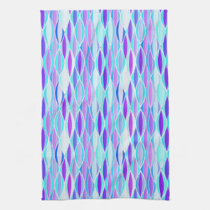 Ribbon Print Mitte des Jahrhunderts - violett und Geschirrtuch
