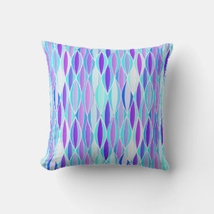 Ribbon Print Mitte des Jahrhunderts - violett und Kissen