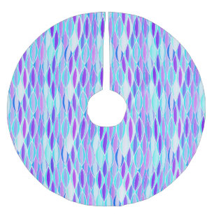 Ribbon Print Mitte des Jahrhunderts - violett und Polyester Weihnachtsbaumdecke