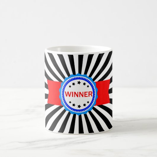 Ribbon, Rot, Weiß und Blau-Gewinner Kaffeetasse (Mittel)