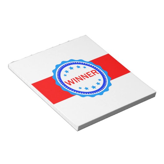 Ribbon, Rot, Weiß und Blau-Gewinner Notizblock (angewinkelt)