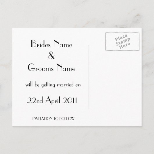 Ribbon-Save the Date-Postkarte Ankündigungspostkarte (Rückseite)