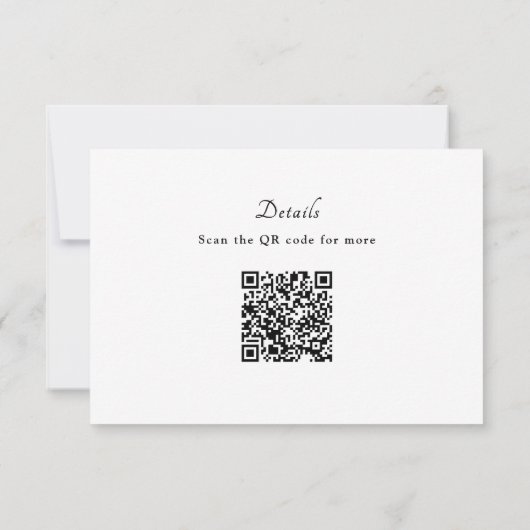 Ribbon Script Minimalist Wedding RSVP Karte (Rückseite)