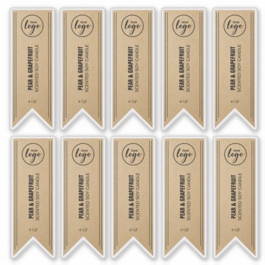 Ribbon Shaped Kraft Candle Labels (Vorderseite)