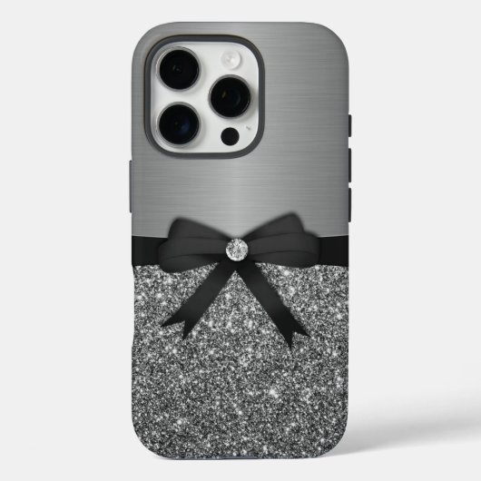 Ribbon & Silver Glitzer Case-Mate iPhone Hülle (Rückseite)