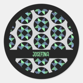 Ribbon-Star-Patchwork-Block Runder Aufkleber