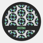 Ribbon-Star-Patchwork-Block Runder Aufkleber (Vorderseite)