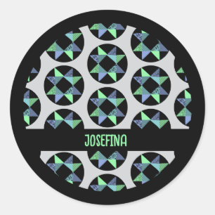 Ribbon-Star-Patchwork-Block Runder Aufkleber