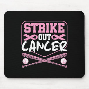 Ribbon Strike Out Cancer Baseball Mousepad