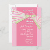 Ribbon & Stripes Kinderdusche Einladung (Vorne/Hinten)