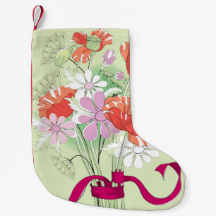 Ribbon-Tied Poppies: Daisy Bouquet. Kleiner Weihnachtsstrumpf