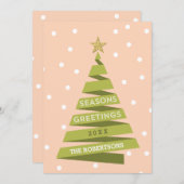 Ribbon Tree Holiday Card Feiertagskarte (Vorne/Hinten)
