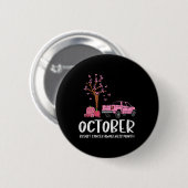 Ribbon Tree Truck Oktober Brustkrebs Bewusstsein Button (Vorne & Hinten)