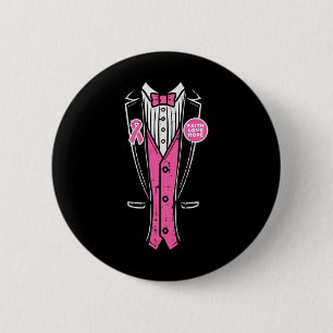 Ribbon Tuxedo Brustkrebs Bewusstsein Männer Jungen Button