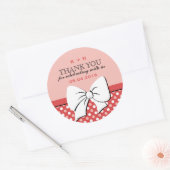Ribbon und Bow Polka Dots Hochzeitsticker Runder Aufkleber (Umschlag)