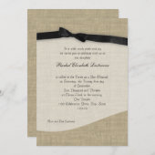 Ribbon und Burlap Bat Mitzvah Einladung (Vorne/Hinten)