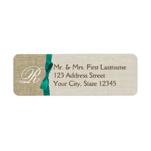 Ribbon und Burlap Green Monogram