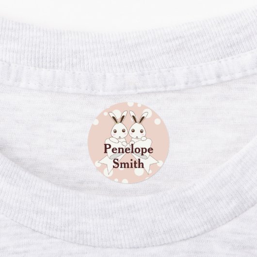 Ribbon und Niedliche Twin Bunny Girl Bekleidung Etiketten (Befestigt)