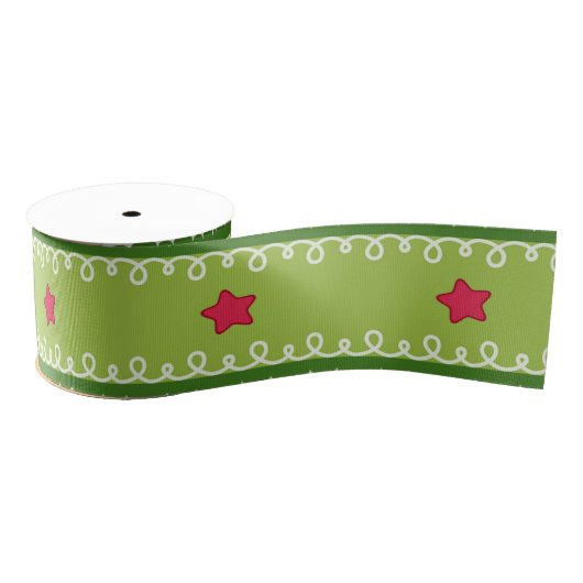 Ribbon und Rosa Stars Ripsband (Spule)