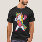 Ribbon Unicorn Breast Cancer Awareness Girls Toddl T-Shirt (Vorderseite)
