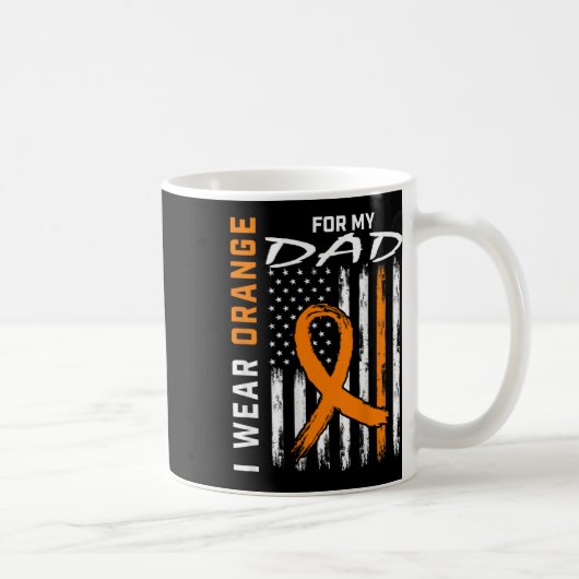 Ribbon Vater Leukemia Awareness American Flag Grap Kaffeetasse (Rechts)