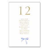 Ribbon Wedding White Tischnummer & Seating Card (Vorderseite)