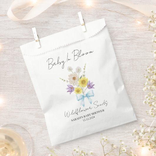 Ribbon | Wildflower Seeds Baby Shower Favor Bag Geschenktütchen (Ausgeschnitten)