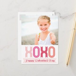 Ribbon XOXO Liebe und Kisses Valentinstag Foto Feiertagspostkarte