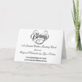 Ribboned Poinsettia-Weihnachtskarte Feiertagskarte (Rückseite)