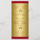 RIBBONROTE, Gold-Blumenkarte Menükarte (Rückseite)