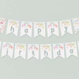 Ribbons and Bows Watercolor Girls Geburtstagsparty Wimpelkette