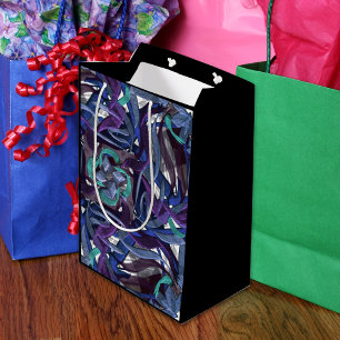 Ribbons Blue, Lila, Aqua Mittlere Geschenktüte