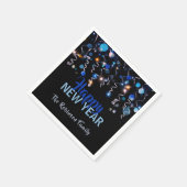 Ribbons Bokeh Lights New Year Party Celebration Serviette (Ecke)