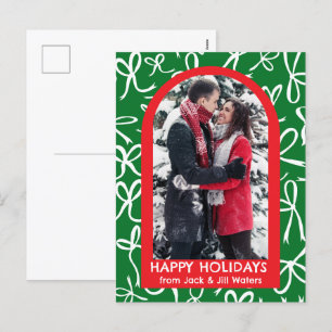 Ribbons Bows Christmas CUSTOM FOTO Arch Feiertagspostkarte