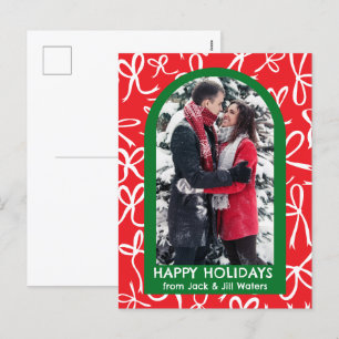 Ribbons Bows Christmas CUSTOM FOTO Arch Feiertagspostkarte