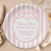 Ribbons Bows Ten Little Toes Bow Girl Baby Shower Pappteller