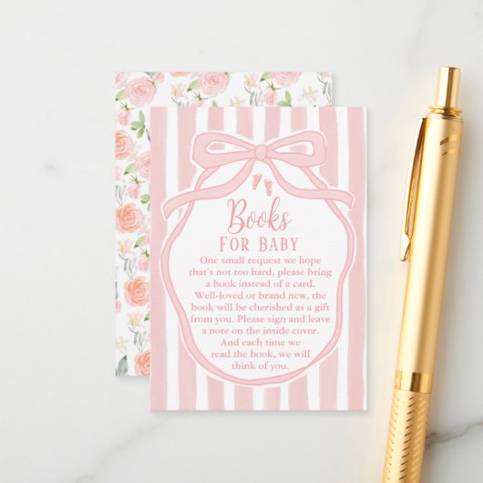 Ribbons Bows & Toes Book for Baby Enclosure Card Begleitkarte (Vorderseite/Rückseite Beispiel)